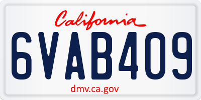 CA license plate 6VAB409