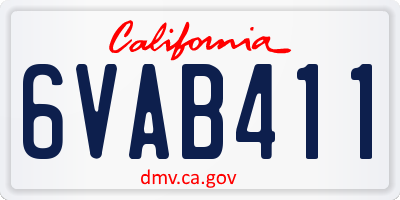 CA license plate 6VAB411