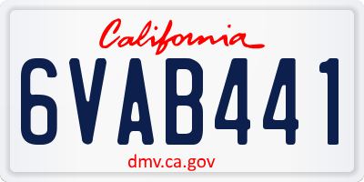 CA license plate 6VAB441