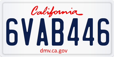 CA license plate 6VAB446