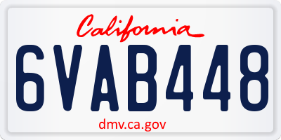 CA license plate 6VAB448