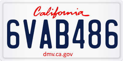 CA license plate 6VAB486