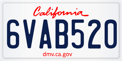 CA license plate 6VAB520