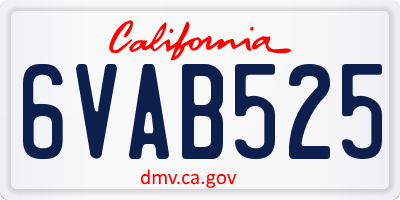 CA license plate 6VAB525