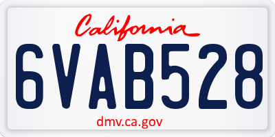CA license plate 6VAB528