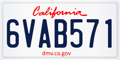 CA license plate 6VAB571