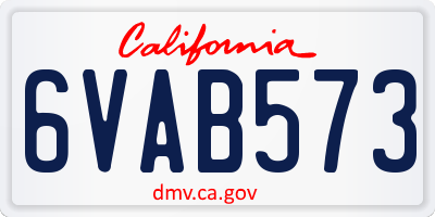 CA license plate 6VAB573