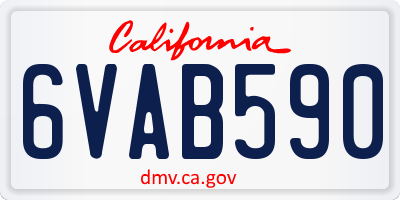 CA license plate 6VAB590