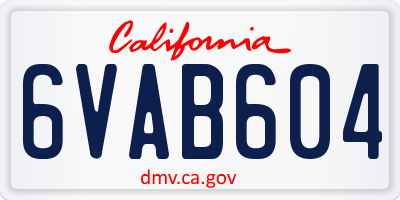 CA license plate 6VAB604
