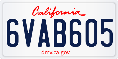 CA license plate 6VAB605