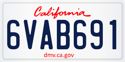 CA license plate 6VAB691
