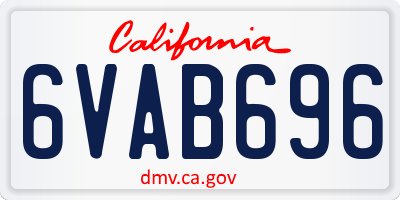 CA license plate 6VAB696