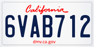 CA license plate 6VAB712