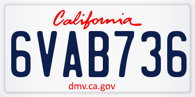 CA license plate 6VAB736