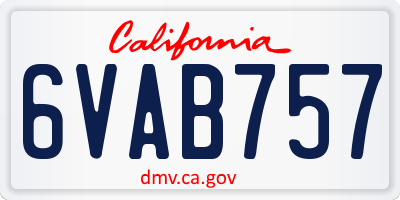 CA license plate 6VAB757