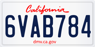 CA license plate 6VAB784