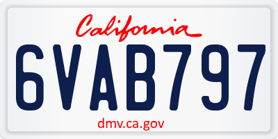 CA license plate 6VAB797