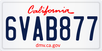 CA license plate 6VAB877