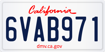CA license plate 6VAB971