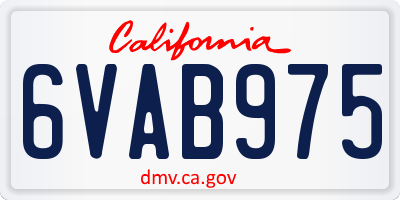 CA license plate 6VAB975