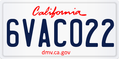 CA license plate 6VAC022