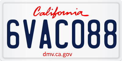 CA license plate 6VAC088