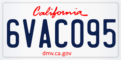 CA license plate 6VAC095