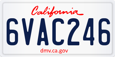 CA license plate 6VAC246