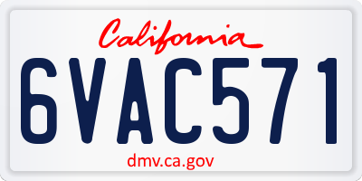 CA license plate 6VAC571