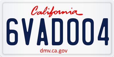 CA license plate 6VAD004