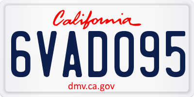 CA license plate 6VAD095