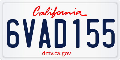 CA license plate 6VAD155