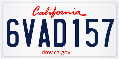 CA license plate 6VAD157