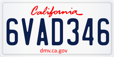 CA license plate 6VAD346