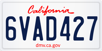 CA license plate 6VAD427