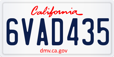 CA license plate 6VAD435