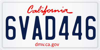 CA license plate 6VAD446