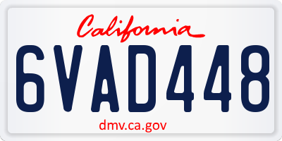 CA license plate 6VAD448