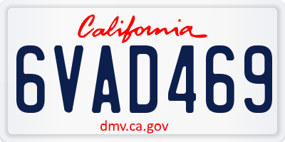 CA license plate 6VAD469