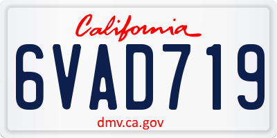 CA license plate 6VAD719