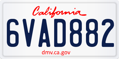 CA license plate 6VAD882