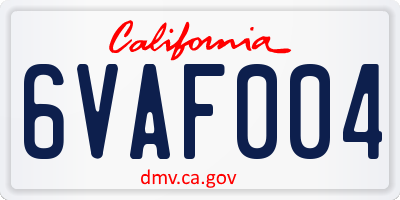 CA license plate 6VAF004