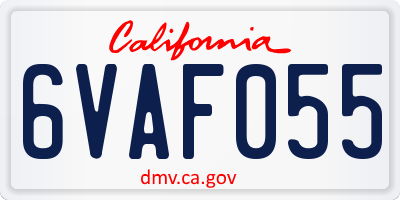 CA license plate 6VAF055