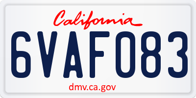 CA license plate 6VAF083