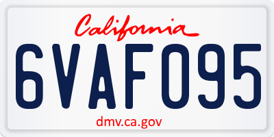 CA license plate 6VAF095