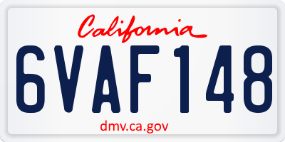 CA license plate 6VAF148