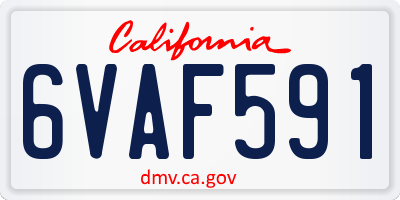 CA license plate 6VAF591