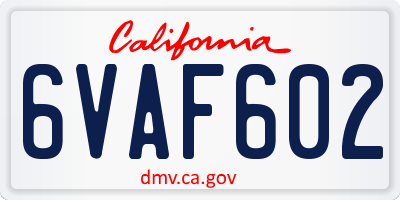 CA license plate 6VAF602