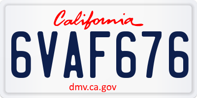 CA license plate 6VAF676