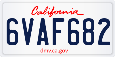 CA license plate 6VAF682